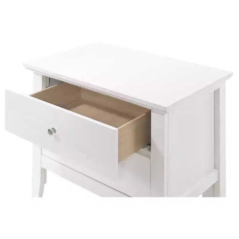 Table de chevet blanche avec 2 tiroirs – 61 cm (H) x 61 cm (l)