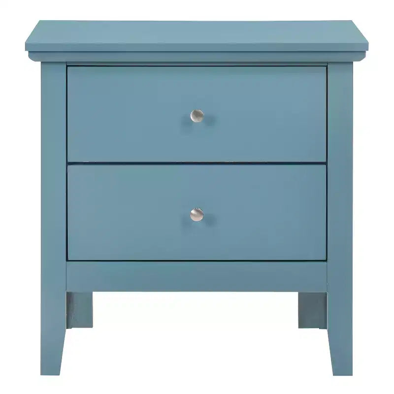 Table de chevet sarcelle avec 2 tiroirs – Table de chevet 61 cm H x 61 cm L, aucun assemblage requis