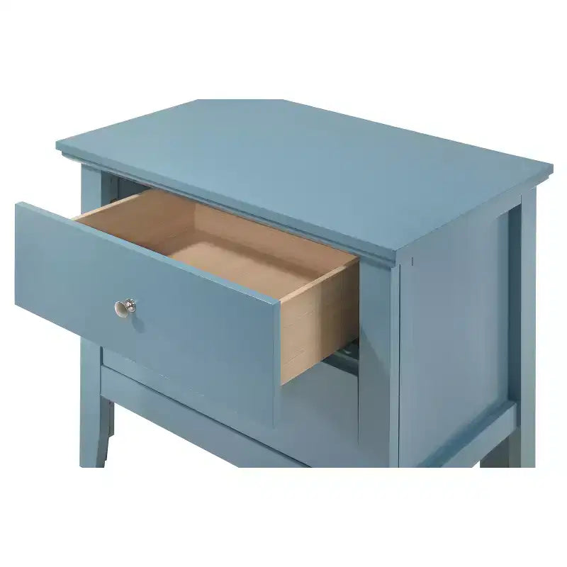Table de chevet sarcelle avec 2 tiroirs – Table de chevet 61 cm H x 61 cm L, aucun assemblage requis