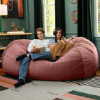 Canapé pouf de 2,1 m – Housse en velours, rembourrage en mousse déchiquetée, lavable en machine, 2 places