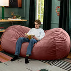 Canapé pouf de 2,1 m – Housse en velours, rembourrage en mousse déchiquetée, lavable en machine, 2 places