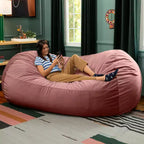 Canapé pouf de 2,1 m – Housse en velours, rembourrage en mousse déchiquetée, lavable en machine, 2 places