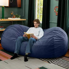 Canapé pouf de 2,1 m – Housse en velours, rembourrage en mousse déchiquetée, lavable en machine, 2 places