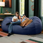Canapé pouf de 2,1 m – Housse en velours, rembourrage en mousse déchiquetée, lavable en machine, 2 places