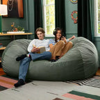 Canapé pouf de 2,1 m – Housse en velours, rembourrage en mousse déchiquetée, lavable en machine, 2 places