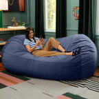 Canapé pouf de 2,1 m – Housse en velours, rembourrage en mousse déchiquetée, lavable en machine, 2 places