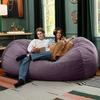 Canapé pouf de 2,1 m – Housse en velours, rembourrage en mousse déchiquetée, lavable en machine, 2 places