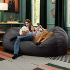 Canapé pouf de 2,1 m – Housse en velours, rembourrage en mousse déchiquetée, lavable en machine, 2 places