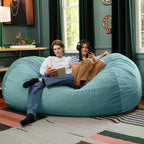 Canapé pouf de 2,1 m – Housse en velours, rembourrage en mousse déchiquetée, lavable en machine, 2 places
