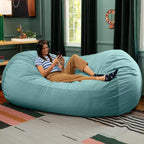 Canapé pouf de 2,1 m – Housse en velours, rembourrage en mousse déchiquetée, lavable en machine, 2 places