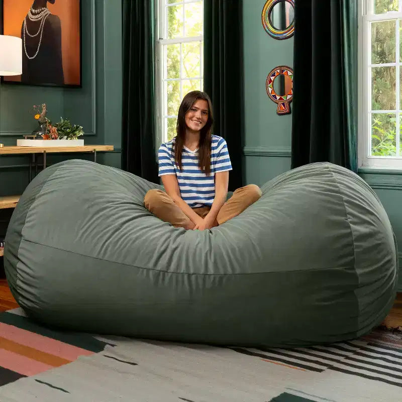 Jaxx Grand Lounger 7 Foot Bean Bag Sofa -Lush Velvet