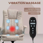 Fauteuil de bureau de massage avec 6 points de vibration, chauffage et accoudoirs relevables