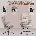 Fauteuil de bureau de massage avec 6 points de vibration, chauffage et accoudoirs relevables