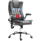 Fauteuil de bureau de massage avec 6 points de vibration, chauffage et accoudoirs relevables