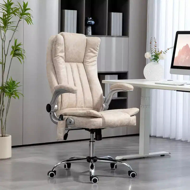 Fauteuil de bureau de massage avec 6 points de vibration, chauffage et accoudoirs relevables