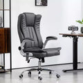 Okak Massage Executive Office Chair with 6 Vibration Points, Heated Desk Chair with Flip-up Armrest, Swivel Chair for Reading Room, Office