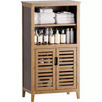 Dcolora Bathroom Cabinet, Bamboo Storage Cabinet Freestanding