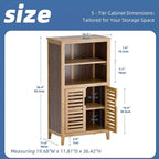 Meuble de rangement de salle de bain autoportant en bambou – 4 étagères, 92,5 cm (H) x 49,3 cm (l)