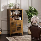 Meuble de rangement de salle de bain autoportant en bambou – 4 étagères, 92,5 cm (H) x 49,3 cm (l)