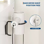 Coiffeuse avec miroir lumineux, 3 tiroirs, 2 armoires et tabouret de rangement – MDF blanc