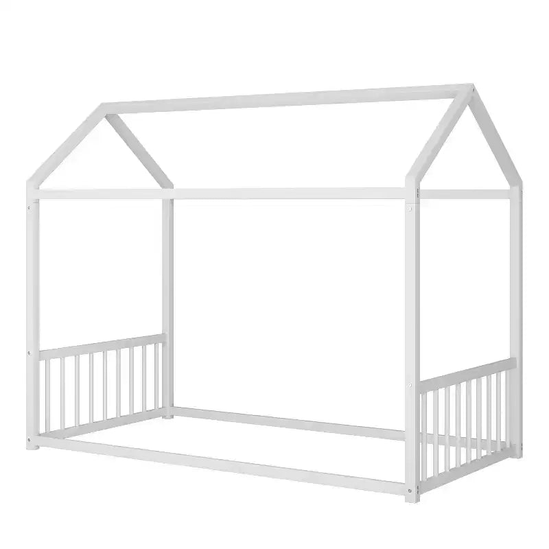 Cadre de lit Montessori au sol avec barrières de sécurité – Métal, simple et double, pour enfants