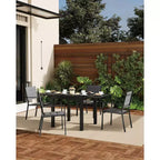 Lot de 4 chaises de salle à manger d'extérieur empilables en aluminium avec accoudoirs – Patio et jardin