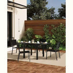 Lot de 4 chaises de salle à manger d'extérieur empilables en aluminium avec accoudoirs – Patio et jardin