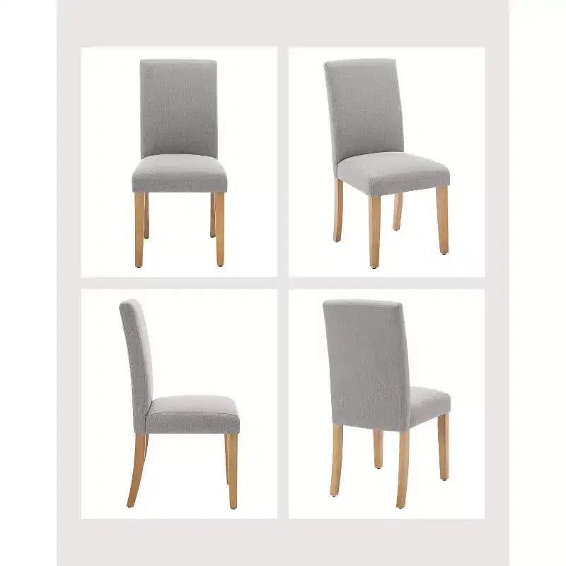 Ensemble de 2 chaises de salle à manger en tissu – Dossier haut incurvé, soutien lombaire, capacité de 120 kg