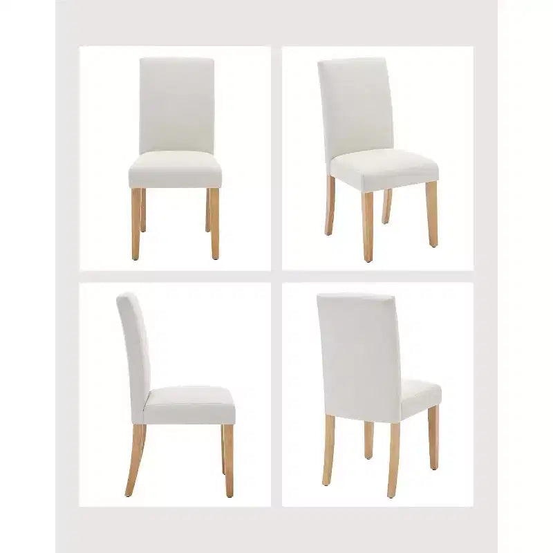 Ensemble de 2 chaises de salle à manger en tissu – Dossier haut incurvé, soutien lombaire, capacité de 120 kg