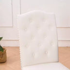 Lot de 2 chaises de salle à manger en similicuir – Dossier haut capitonné et garniture cloutée, 113 kg