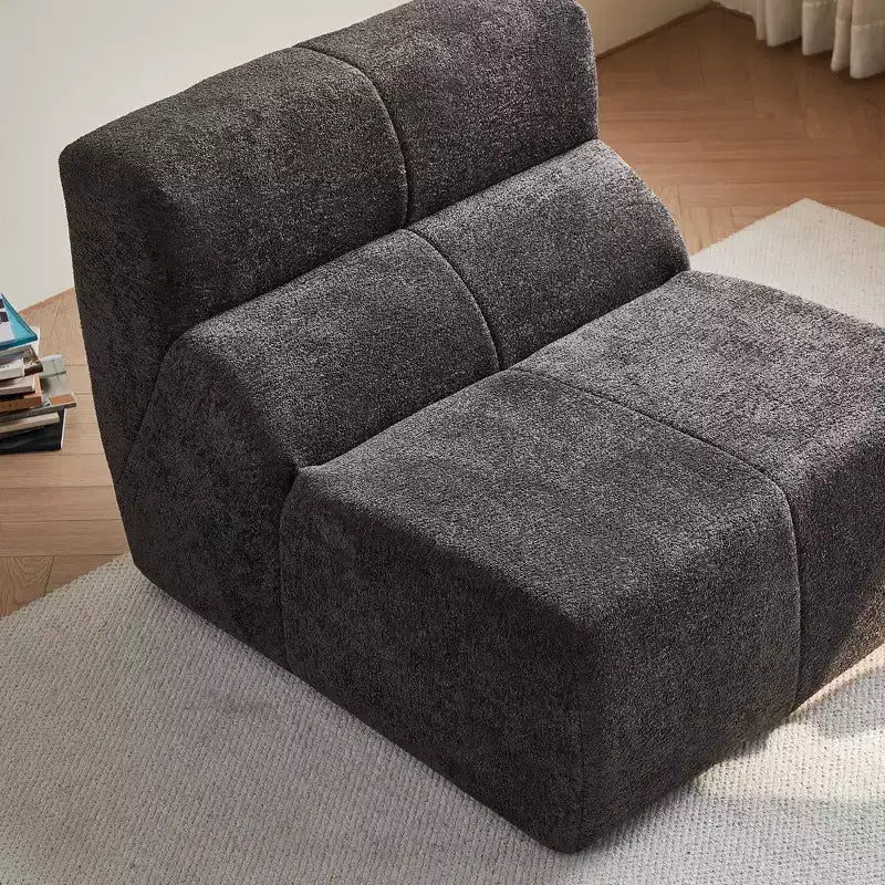 Fauteuil de relaxation moderne en mousse avec repose-pieds – Canapé futon ultra-doux pour chambre, salon et bureau