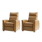 Alfredo Genuine Leather Power Zero Gravity Recliner with Adjustable Headrest Set of 2|HULALA HOME-CAMEL