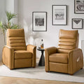 Ensemble de 2 fauteuils inclinables zéro gravité en cuir véritable avec appuie-tête réglable