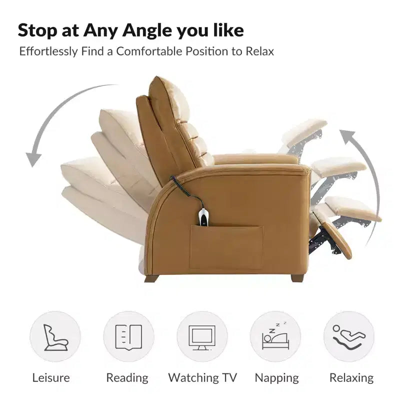 Ensemble de 2 fauteuils inclinables zéro gravité en cuir véritable avec appuie-tête réglable