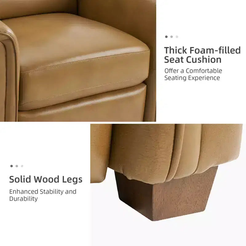 Ensemble de 2 fauteuils inclinables zéro gravité en cuir véritable avec appuie-tête réglable