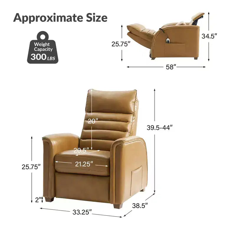Ensemble de 2 fauteuils inclinables zéro gravité en cuir véritable avec appuie-tête réglable