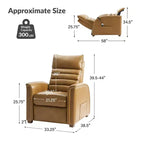 Ensemble de 2 fauteuils inclinables zéro gravité en cuir véritable avec appuie-tête réglable