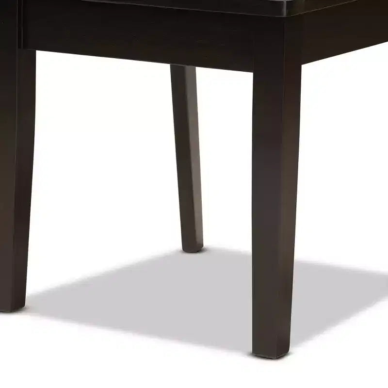 Lot de 2 chaises de salle à manger en bois – Dossier rembourré plein, sans accoudoirs, H 95 cm