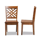 Lot de 2 chaises de salle à manger en bois – Dossier rembourré plein, sans accoudoirs, H 95 cm