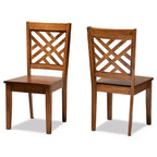 Lot de 2 chaises de salle à manger en bois – Dossier rembourré plein, sans accoudoirs, H 95 cm