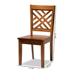 Lot de 2 chaises de salle à manger en bois – Dossier rembourré plein, sans accoudoirs, H 95 cm