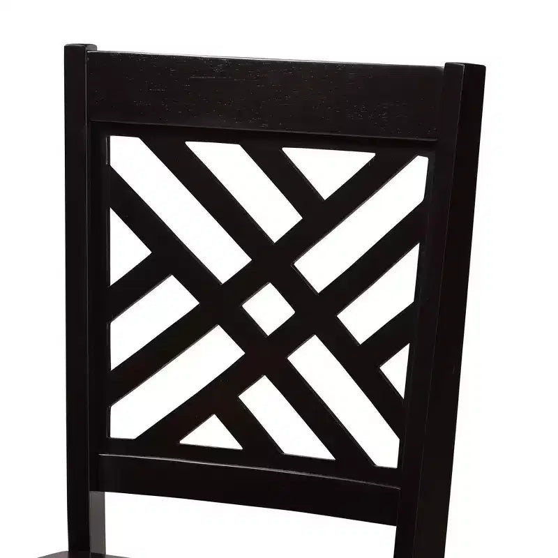 Lot de 2 chaises de salle à manger en bois – Dossier rembourré plein, sans accoudoirs, H 95 cm
