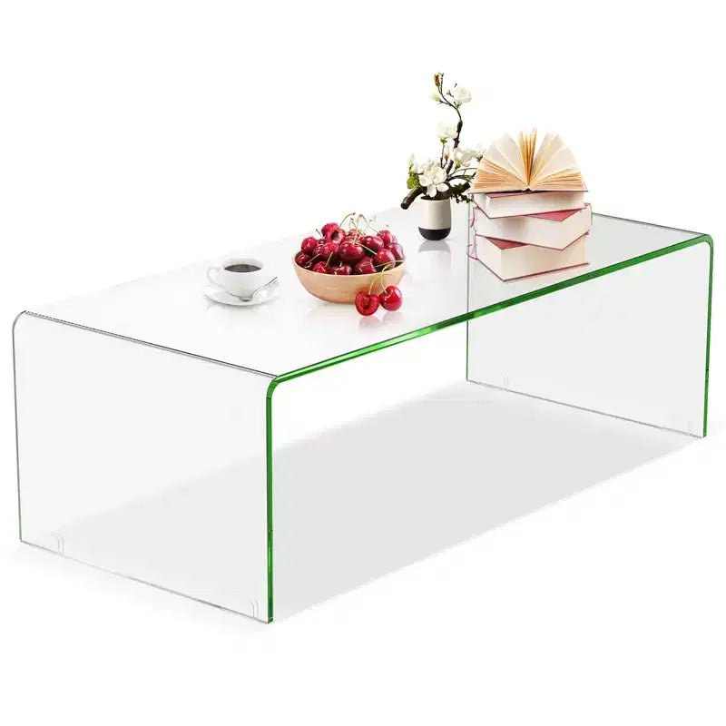 Costway Tempered Glass Coffee Table Accent Cocktail Side Table Living Room Furniture
