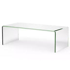 Table basse en verre trempé – Rectangulaire transparente, 40"L x 19.5"l x 13.5"H