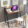 Bureau informatique à 2 niveaux avec support d'écran et étagère ouverte – 31"x20"x36"