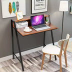 Bureau informatique à 2 niveaux avec support d'écran et étagère ouverte – 31"x20"x36"