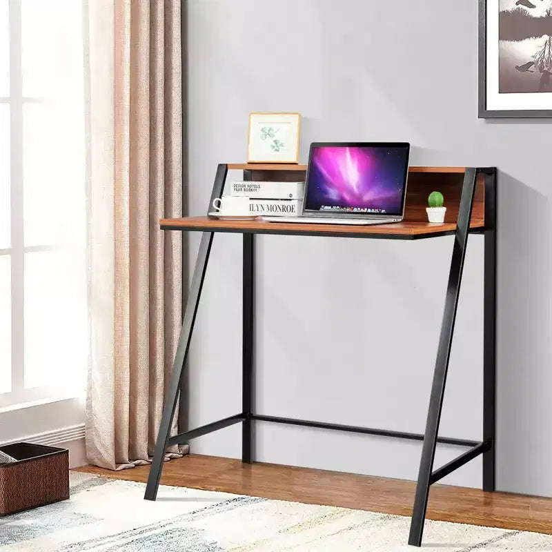 Bureau informatique à 2 niveaux avec support d'écran et étagère ouverte – 31"x20"x36"