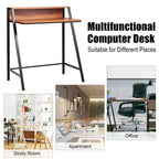 Bureau informatique à 2 niveaux avec support d'écran et étagère ouverte – 31"x20"x36"