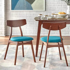 Ensemble de salle à manger rectangulaire 7 pièces – Table en hêtre et 6 chaises rembourrées, 6 places