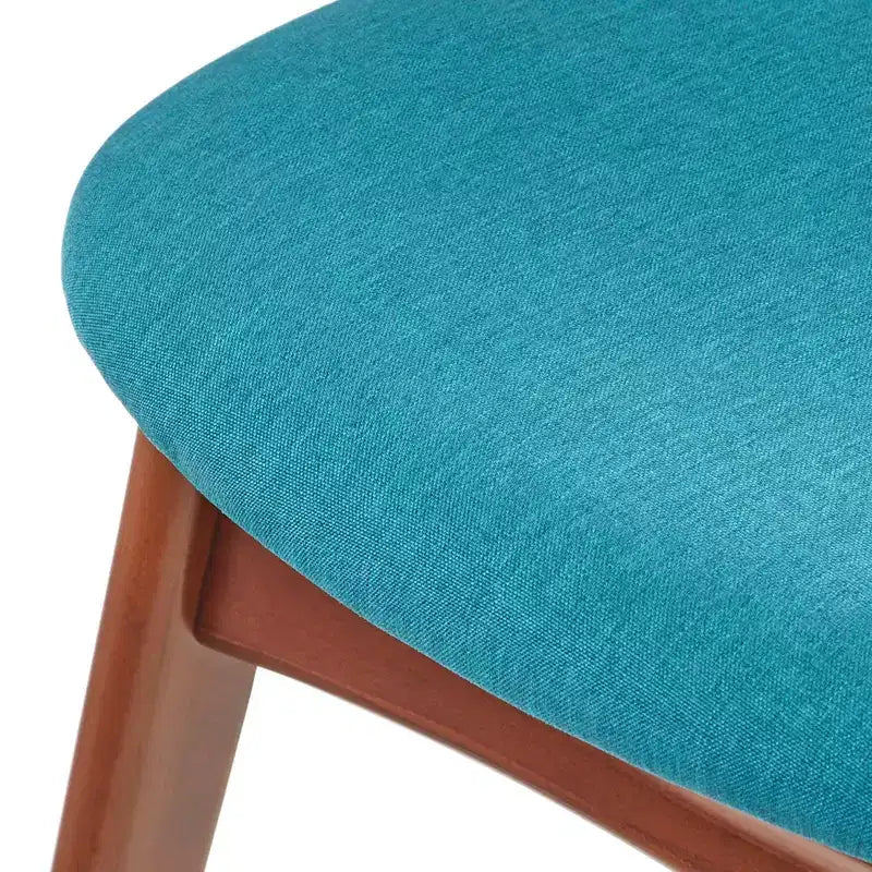 Ensemble de salle à manger rectangulaire 7 pièces – Table en hêtre et 6 chaises rembourrées, 6 places